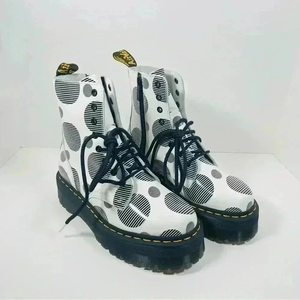 NEW Dr. Martens Jadon Boot Polka Dot Smooth Leather